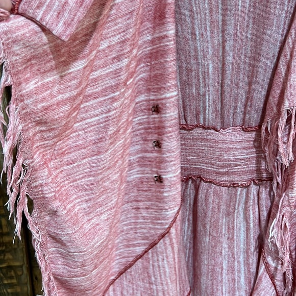 Free People Take A Bow Stripe Fringe Boho Cardigan - Picture 4 of 7